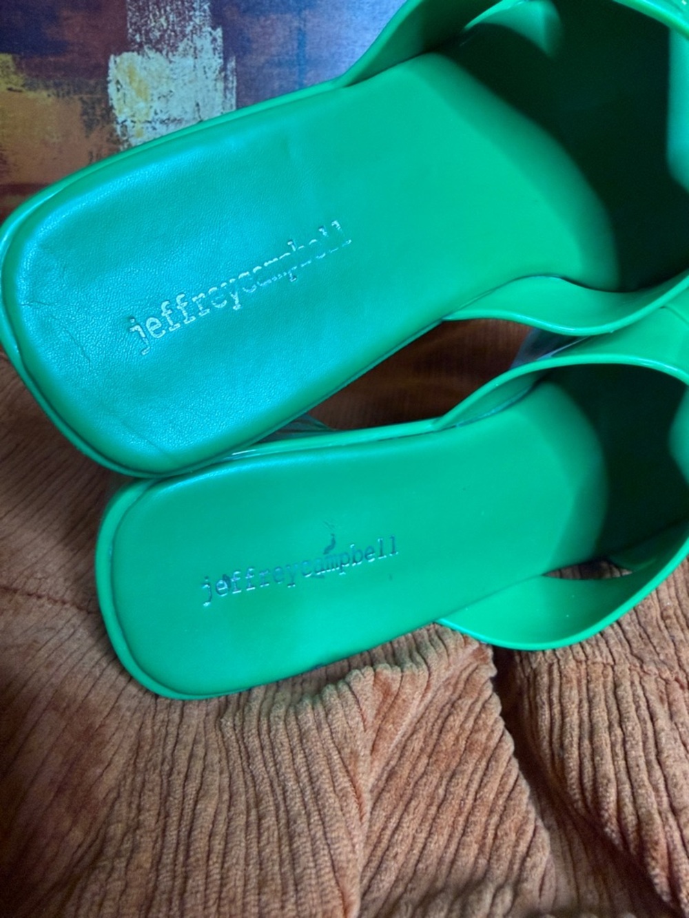 Jeffrey Campbell Bright Green Platform Mule Slides - Picture 4 of 6